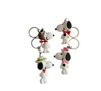 4 PCS Porte-Clés Dessin Animé,Pendentif Porte Clé Anime, Porte-clés en Vinyle 3D Porte-clés Belle pour les cadeaux d'anniversaire et de Noël