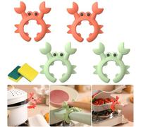 4 Pcs Porte Spatule en Forme de Crabe, Porte Ustensiles de Crabe, Repose Cuillère en Silicone, Support Spatule de Crabe, Crab Spatula Holder, Crab Utensil Holder, Crab Spoon Holder (Deux couleurs)