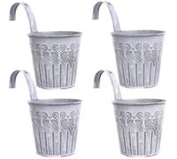 4 Pcs Pot de Fleur Suspendu en Metal - Pot de Fleur avec Crochet Style Vintage