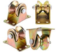 4 Pcs Poulie de Levage, Roulette de Levage Roue Gorge V, Simple pour de Levage Mouflage Rail Roue Portail Coulissant, Poulie de Mouflage Capacité de Charge 180KG pour Fitness Cordes Cable Industrielle