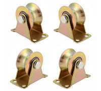 4 Pcs Poulie Simple pour de Levage Mouflage - Rail Roulette Portail Coulissan - Roue Gorge Forme en U de 55mm - Poulies Cable pour Treuil Roue Gorge - Pour cordes cordes en acier etc