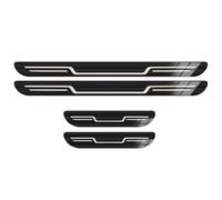 4 Pcs Protection Seuil de Porte de Voiture pour Citroen C5 X C4 C3 C2 C1 DS3 DS4 DS5 C6, Voiture Pédale Kick Plates Plinthes pour Auto en Acier Inoxydable,Black