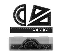 4 PCS PROTRACTEUR DESSING Set Metal Géométrie Socile De Souverain Outil Drawing Tool Math Mesure Tool For Student School Supplies Geometry Proteractor Triangle For School Classroom