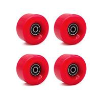 4 Pcs PU Roues de Patin à Roulettes, Remplacement de Patins de Quad 58*32mm, Roues de Patinage avec Roulements Double, Quad Skates Roller, Accessoires pour Patins à Roulettes à Double Rangée (Rouge)