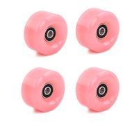 4 Pcs PU Roues de Patin à Roulettes, Remplacement de Patins de Quad 58*32mm, Roues de Patinage avec Roulements Double, Quad Skates Roller, Accessoires pour Patins à Roulettes à Double Rangée (Rose)