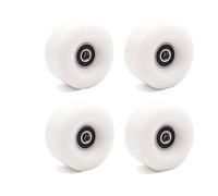 4 Pcs PU Roues de Patin à Roulettes, Remplacement de Patins de Quad 58*32mm, Roues de Patinage avec Roulements Double, Quad Skates Roller, Accessoires pour Patins à Roulettes à Double Rangée (Blanc)