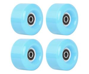 4 Pcs PU Roues de Patin à Roulettes, Remplacement de Patins de Quad 58*32mm, Roues de Patinage avec Roulements Double, Quad Skates Roller, Accessoires pour Patins à Roulettes à Double Rangée (Bleu)