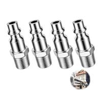 4 PCS Raccord Rapide Air Comprimé 1/4 NPT Mâle, Raccord Rapide Américai | Embouts Universels pour Compresseur et Tuyau d’Air, Raccord Américain Fileté pour Système d’Air et Outils Pneumatiques
