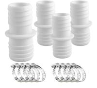 4 Pcs Raccord Tuyau Piscine 38mm, Adaptateurs de Tuyau 38 a 38, Adaptateur Tuyau Arrosage, 8 Pcs serrage universels en acier Inoxydable, Adaptateurs de Tuyau - Double embout de Tuyau