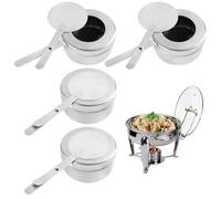 4 Pcs Récipients à Pâte Combustible avec Fermeture, Bruleur Fondue 9 x 5 cm