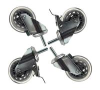 4 Pcs Roue Pivotante à roulettes 75mm (3 Ih), roulettes à Tige Filetée avec Freins, M8x30mm, M10x30mm, M12x30mm, Roulette De Meubles pour étagère De Pot De Fleurs, 2 Braked+2 Swivel, M10*30mm