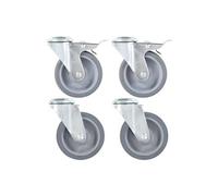 4 pcs Roulettes pivotantes à trou de boulon 100 mm