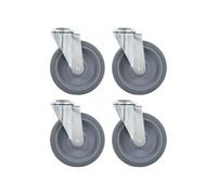 vidaXL 4 pcs Roulettes pivotantes à trou de boulon 125 mm G
