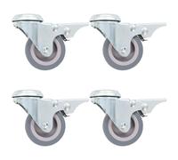vidaXL Roulettes pivotantes à trou de boulon - Double frein - 50 mm - Capacité 35 kg - 4 pcs