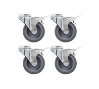 4x Roulettes Pivotantes à Trou de Boulon à Double Frein 75 mm Chariot vidaXL