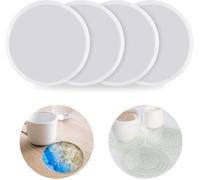 4 Pcs Round Silicone Molds Coasters Round Resin Mold Small Silicone Mold Coasters Diy Home Decoration