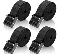 4 PCS Sangles d'Arrimage Noires 25MM x 2M, Sangle de Serrage et Sangle Arrimage Polyvalente pour Vélo, Moto, Voiture, Bateau, Camping et Transport Sécurisé des Objets