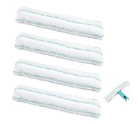 4 PCS Serpillères en Microfibre Compatibles avec Les Essuie-Vitres | Housse de Rechange en Microfibre pour Lave-Vitres Leifheit - Lavable - Nettoyage sans Traces - Pour Verre