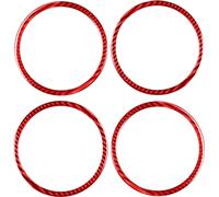 4 PCS Set for Honda CRV 2007-2011 Car Door Horn Ring Decorative Sticker, Left and Right Way Universal (Red)