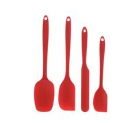 4 Pcs/Set Non Stick Résistant À La Chaleur Silicone Spatule Set Ustensiles De Cuisine Avec Crème Grattoir Pour La Cuisson Mélange Outils De Cuisson