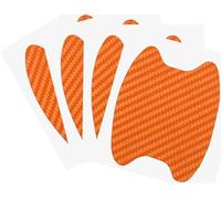 4 pcs/set poignée de voiture adhésive film protecteur anti-rayures en fibre de carbone orange