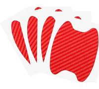 4 pcs/set poignées adhésives pour le corps Film protecteur en fibre de carbone anti-rayures Rouge
