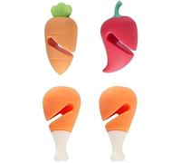 4 PCS Silicone Pot Couvercle Lifters Dessin Animé Carotte Piment Pilon Anti-Déversement Couvercle Support Chaleur Couvercle Clips Outil De Débordement AidesDurable beauté.