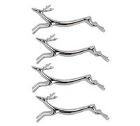 4 PCS Silver Chopsticks Holder Rest, Zinc Alloy Dog Deer Chopstick Rack Stand for Spoon Fork Knife Home Kitchen Table (Deer)