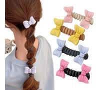 4 Pcs Soft Elastic Spiral Hair Ties,Butterfly Colorful Telephone Cord Hair Ties,Twisted Hairs Wire Pony Hairwire,for Thick Hairs Ponytail Holders Accessories for Women