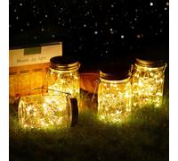 4 Pcs Solar Garden Light-30LED Solar Outdoor Light,Waterproof Mason Jar Lights Solar Lantern,Outdoor Solar Light for Garden,Halloween,Christmas,Party