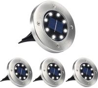 4 PCS Solar Ground Lights Outdoor étanche LED lampes de sol pour patio Lawn Yard Landscape Pathway Walkway