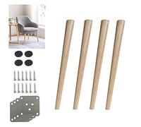 4 Pcs Solid Oak Furniture Legs 50cm 19.7in Perfect for Cabinets Desks Dining Tables Sofas and Chairs Oblique Cone Design with Accessories
