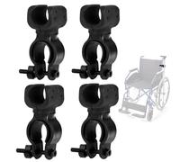 4 PCS Support de BéQuille Polyvalent, Support de bâton de Marche，Rotation 360 Degrés Support Canne de Déambulateur, pour Cannes de Marche, Fauteuils Roulants, Scooters, Vélos de Montagne (Noir)