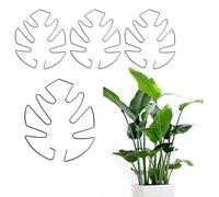4 pcs Support Tiges Plantes Monstera Réutilisable pour Pots de Fleurs | Support Monsteras Kit, Tuteur Monstera avec Design Unique de Feuille, Décoratif Support de Plantes, pour Plantes D'intérieur