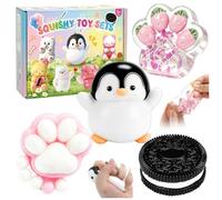 4 Pcs Taba Cat Paw Penguin Biscuit Jouet Anti-Stress Jouet De Simulation