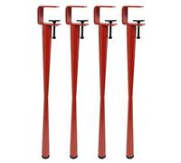 4 Pcs Table Clamp Legs,Adjustable Metal Table Legs,Metal Iron Dining Desk Legs,F-Shape Coffee Table Legs,for DIY Furniture Console,No Punching,Detachable Furniture Legs (71cm(28in),Red)