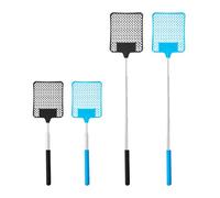 4 Pcs Tapettes à Mouches Extensible, Tapetteà Mouche Manche Télescopique Contrôle des Ravageurs Manuel Léger et de Bonne Qualité tapettes à Moustiques pour Les Mouches Les Moustiques et Les(Noir+Bleu)