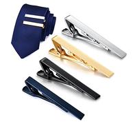 4 PCS Tie Clips For Men, 4 Colors Copper Fashionable Elegant Male Tie Neck Clamp Set Men's Accessories Tie Tacks For Men
