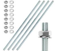 4 Pcs Tige Filetée M8 Zinc M8 X 300 mm Tiges Filetées Entièrement Boulons Filetés Complet Avec écrous et Rondelles Argent