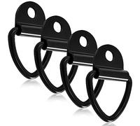 4 Pcs Traction Anneaux Arrimage, Crochet d’Arrimage, Anneaux D'arrimage en D Ancrage, Anneau Arrimage INOX, pour Remorques Camions Cordes Moto Bâteau, Capacité de Charge Jusqu’à 400-500 kg(Noir)
