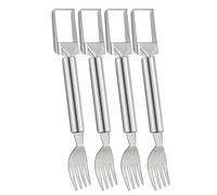 4 PCS Trancheur de pastèque et fourchette 2 en 1 - Outil de coupe de fruits en acier inoxydable pour pastèque, mangue, les pique-niques, la maison, les fêtes (4PCS A)