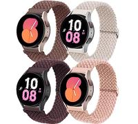 4 Pcs Tressés Bracelets pour Galaxy Watch 7/6/5/4/FE 6/4 Classic 5 Pro | Nylon Sport Band pour Samsung Galaxy Watch 7/6/5/4/FE 40/44mm/6 Classic 43/47mm/5 Pro 45mm/4 Classic 42/46mm Femme Homme