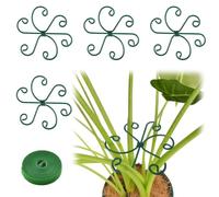 4 PCS Tuteur Monstera Support Plante Grimpante en Métal Vert | Inoxydable Aide à la Croissance Anti-enroulement Tiges for Fleurs Roses Tomates Facile Jardin Intérieur Extérieur 1M Ruban