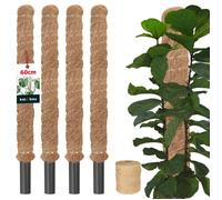 4 pcs Tuteur Plante - KOTARBAU® - 3,2x60cm - Fibre de Coco - Marron - pour Plantes Grimpantes