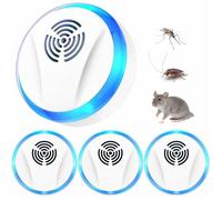4 Pcs Ultrason Anti Moustique, Repulsif Ultrason & électronique Antiparasitaire Intérieur, Moustiques, Fourmis, Araignées,Cafards