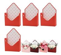 4 Pcs Valentine Envelope Boxes Envelopes Gift Box for Valentines Day Flower Bouquet Romantic Gift Folding Envelope Boxes for Flowers Wedding Valentine’s Day Party Proposal Decorative
