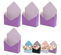 4 Pcs Valentine Envelope Boxes Envelopes Gift Box for Valentines Day Flower Bouquet Romantic Gift Folding Envelope Boxes for Flowers Wedding Valentine’s Day Party Proposal Decorative