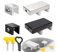 4 Pcs Verrou Baie Coulissante WISIRENT, Bloque Baie Vitrée Coulissante Serrures de Fenêtre pour Fenêtre, Fenêtre Coulissante Fermeture Serrure avec 3 Clés, Serrure de Sécurité de Fenêtre pour Fenêtre