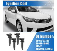4 Pcs Voiture Allumage Bobine 90919-02239 90080-19015 pour Toyota Corolla