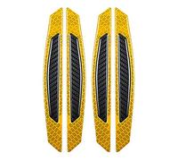 4 Pcs Voiture Autocollants Réfléchissants,3D Anti-Collision Avertissement Autocollants Réfléchissants,Bandes de Fiber de Carbone Bord de Porte Latérale de Voiture